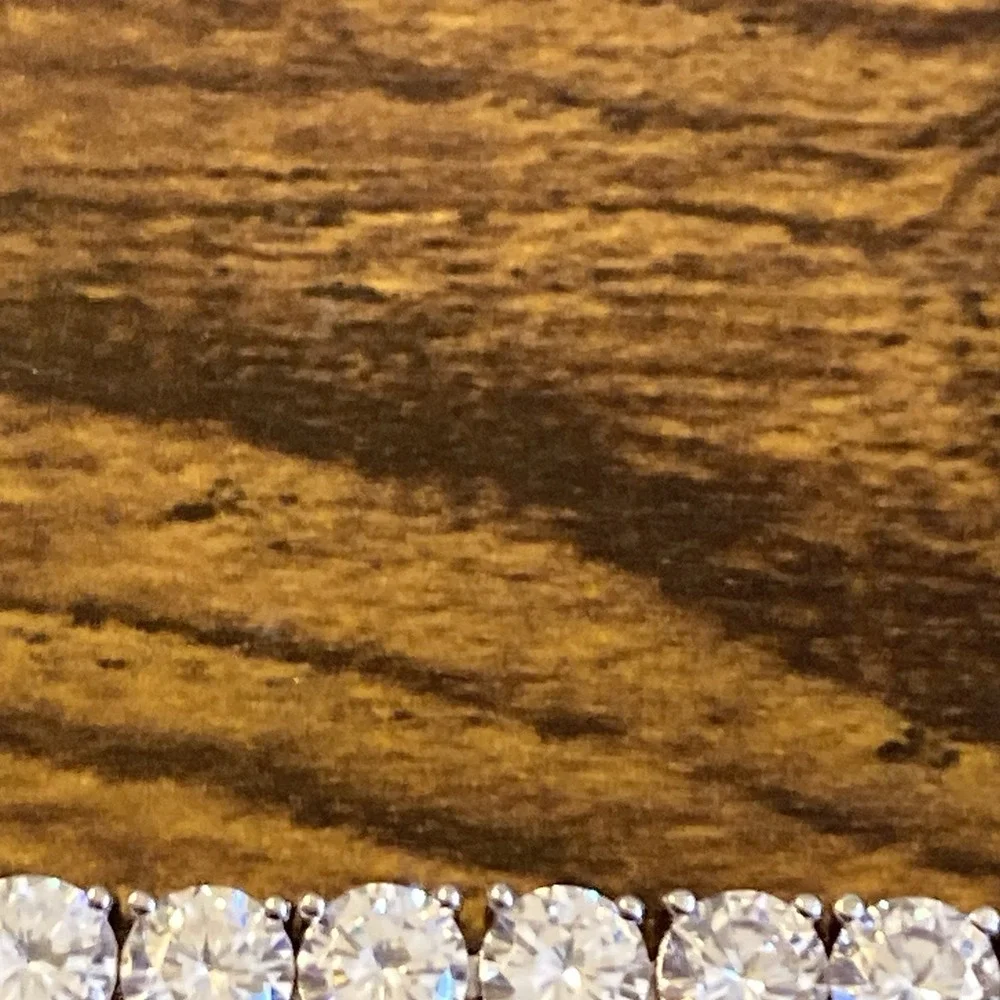 GEMSME CZ Tennis Bracelet 6mm Round Cut Prong Set Silver Tone‎ 8.5in